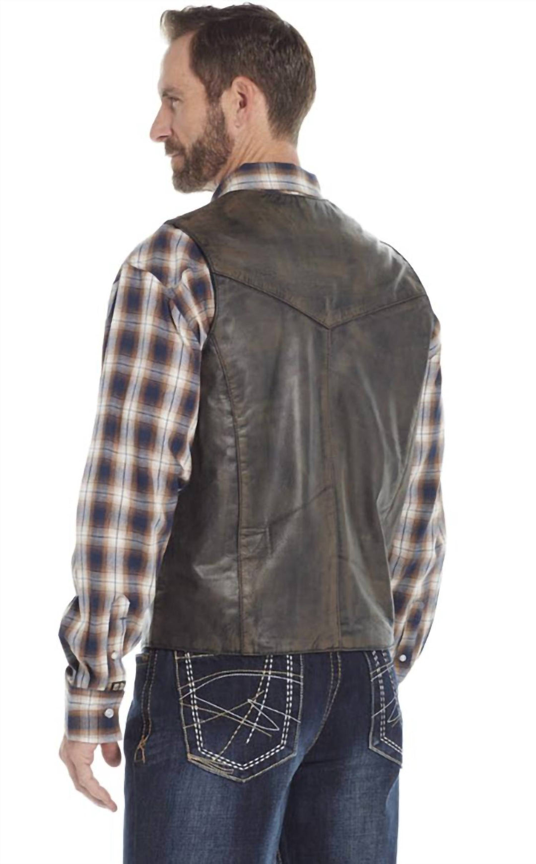 men's button vest in chestnut