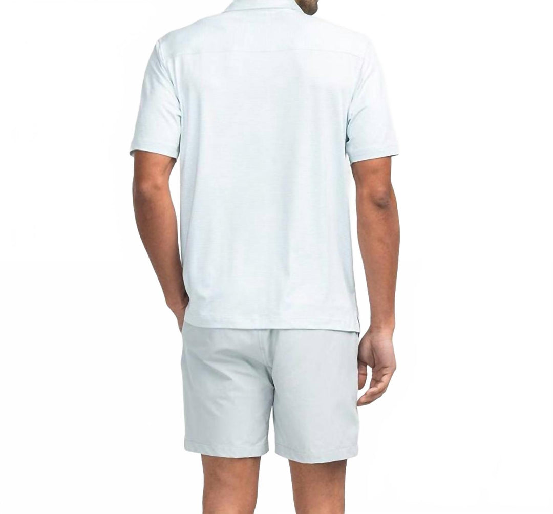 stripe polo in chalky mint