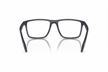 men's rectangle eyeglasses frame in matte blue rubber gray