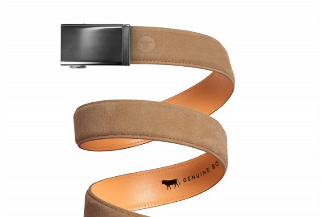 men's suede belt in honey