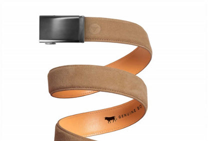 men's suede belt in honey
