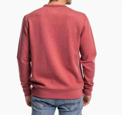 lockley heather interlock crew shirt in tuscany red