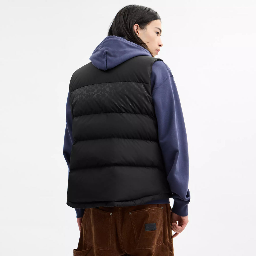 reversible colorblock down vest