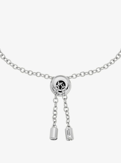 logo & cubic zirconia slider bracelet