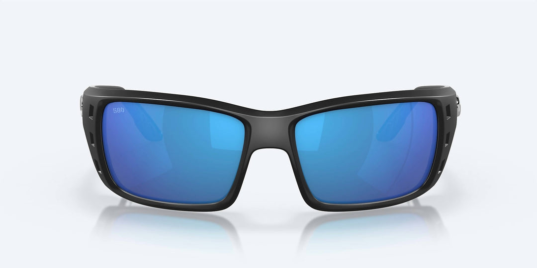 men's permit sunglasses in matte black/blue mirror 580g