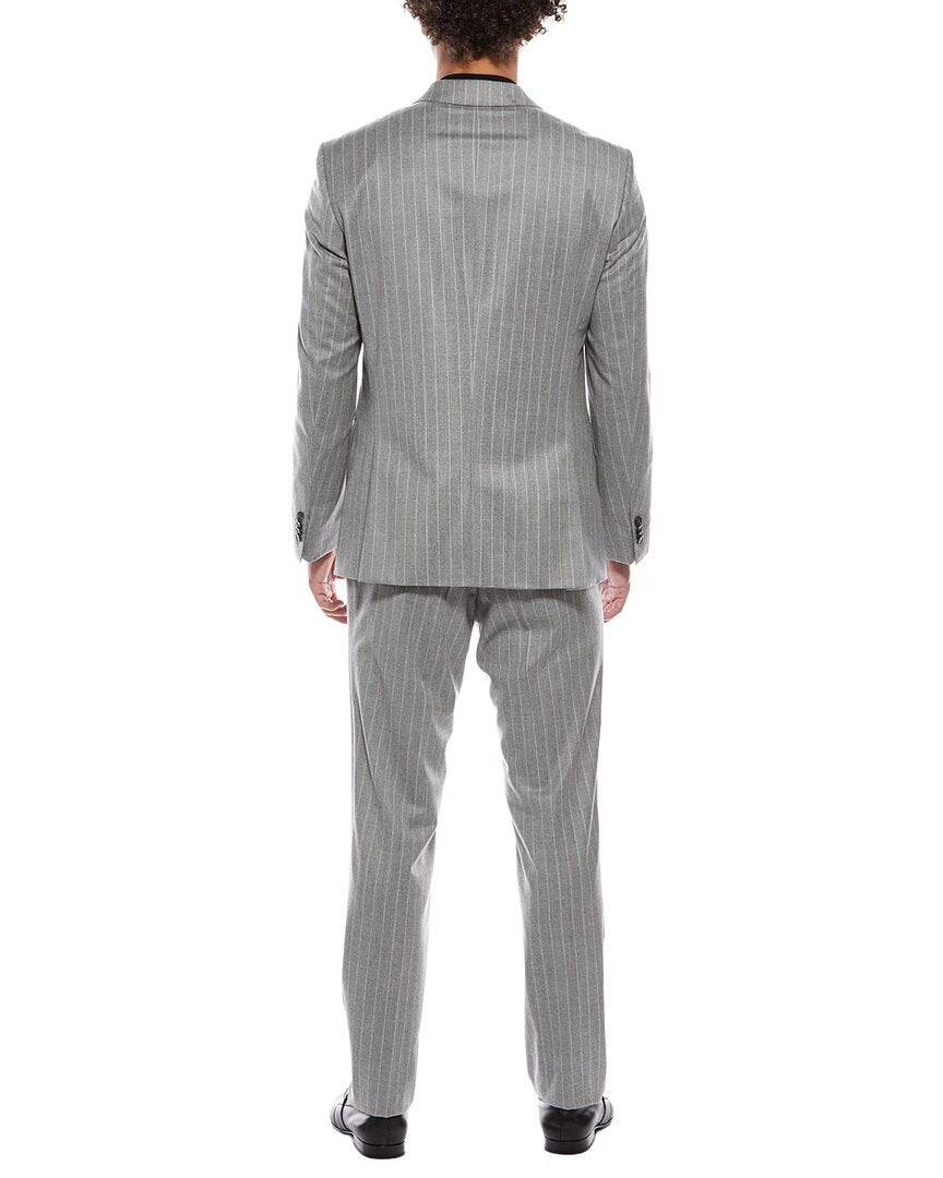 2pc wool suit with flat front pant