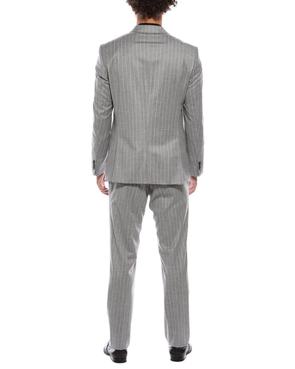 2pc wool suit with flat front pant