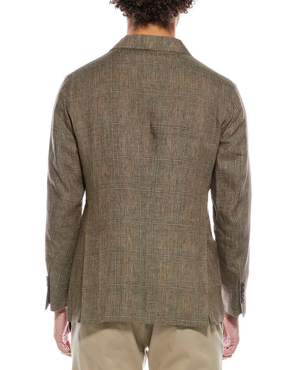 plaid linen sutton jacket