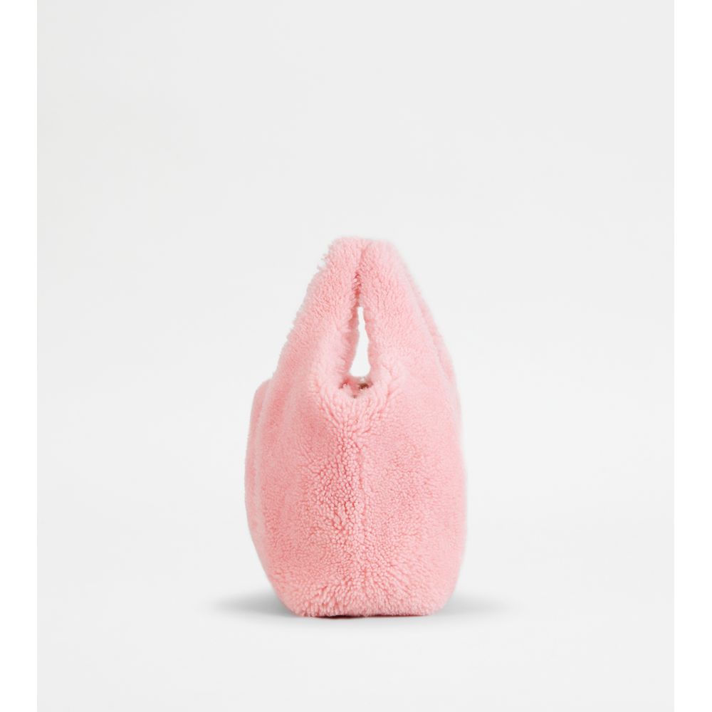 shirt shopping bag in sheepskin mini