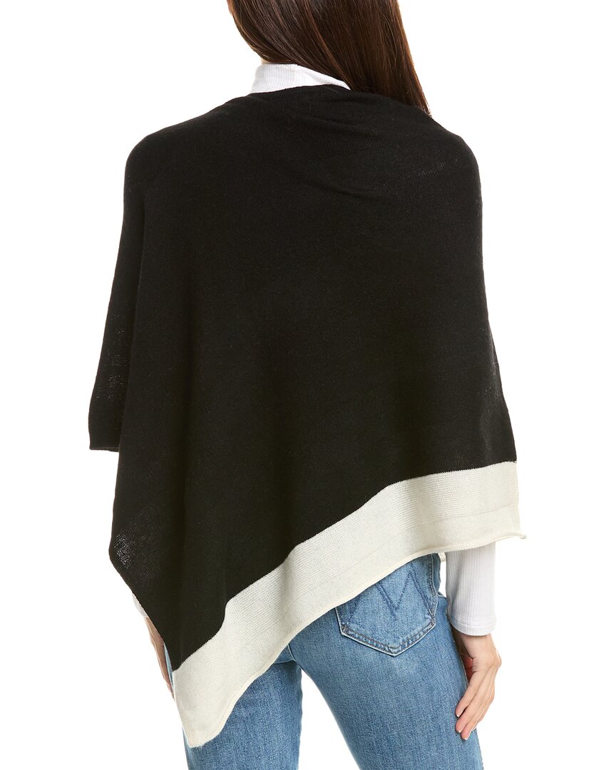 cashmere border stripe cashmere poncho