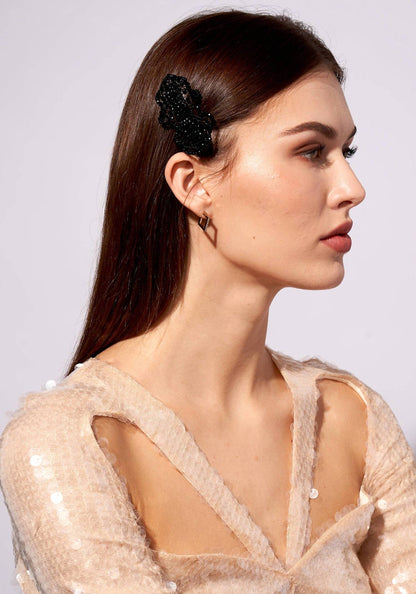 women's crystal hair clip in black