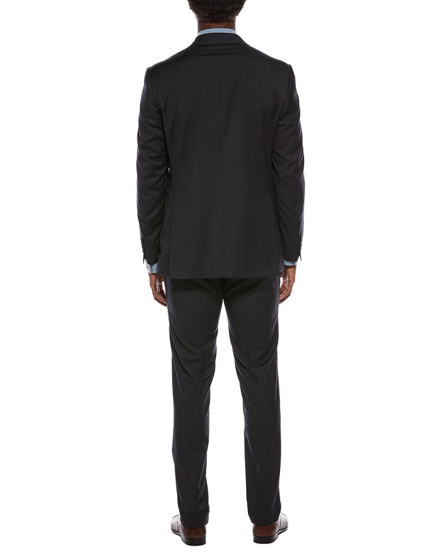 2pc wool suit with flat front pant