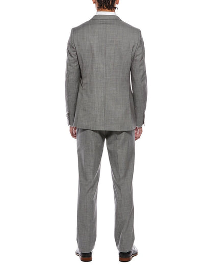 2pc wool-blend patro suit with flat front pant