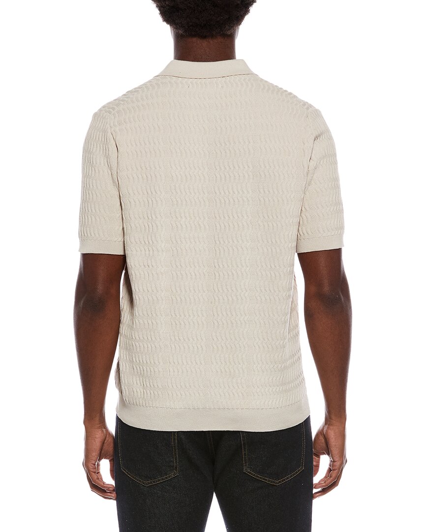 wave knit polo sweater