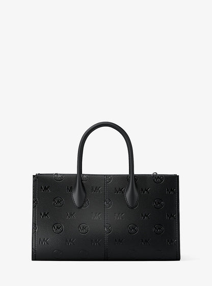 mirella medium logo debossed satchel