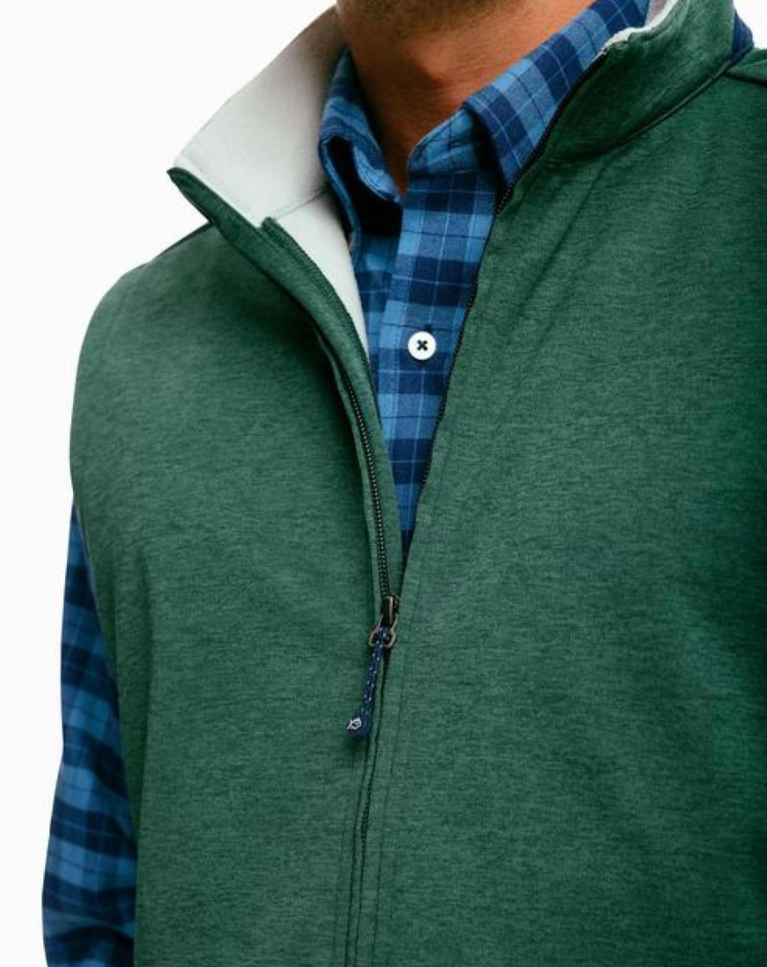 breakwater performance vest in heather green gables