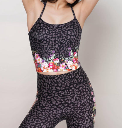 rosey rain bee active cami sports bra in multi