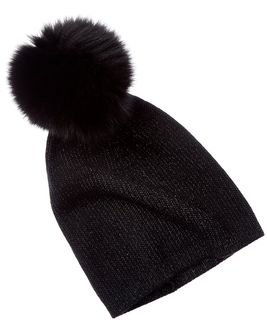 sofiacashmere lurex rib cashmere hat