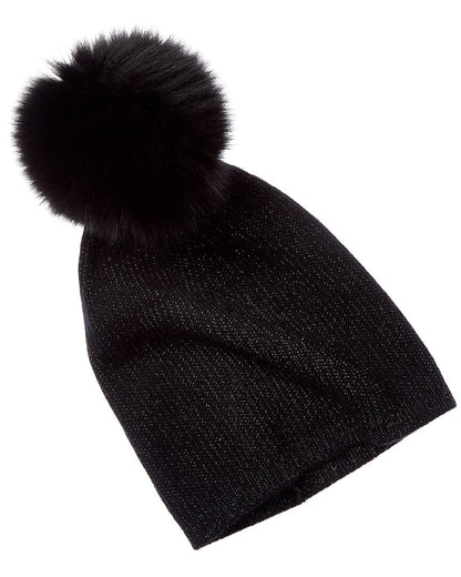sofiacashmere lurex rib cashmere hat