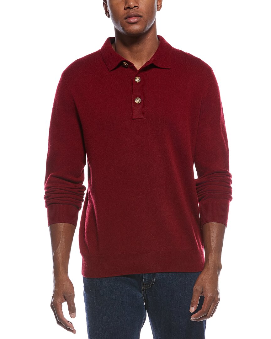 mixed stitch wool & cashmere-blend polo sweater