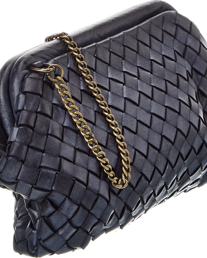 quincy hand woven leather clutch