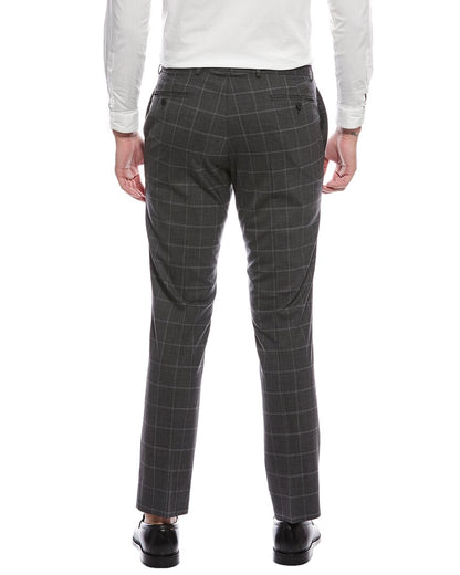 classic flat front wool-blend trouser