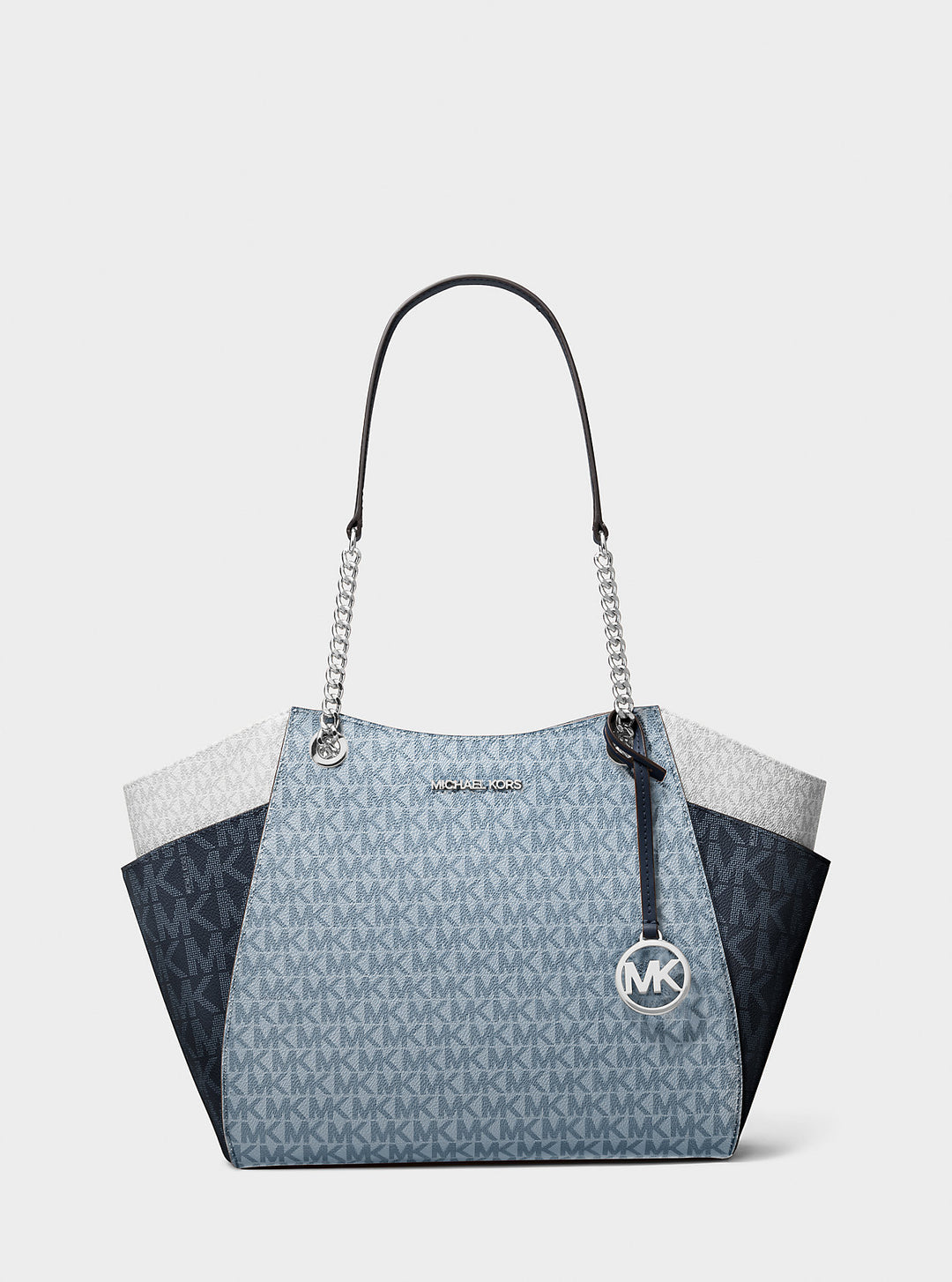 jet set large color-block signature logo shoulder bag