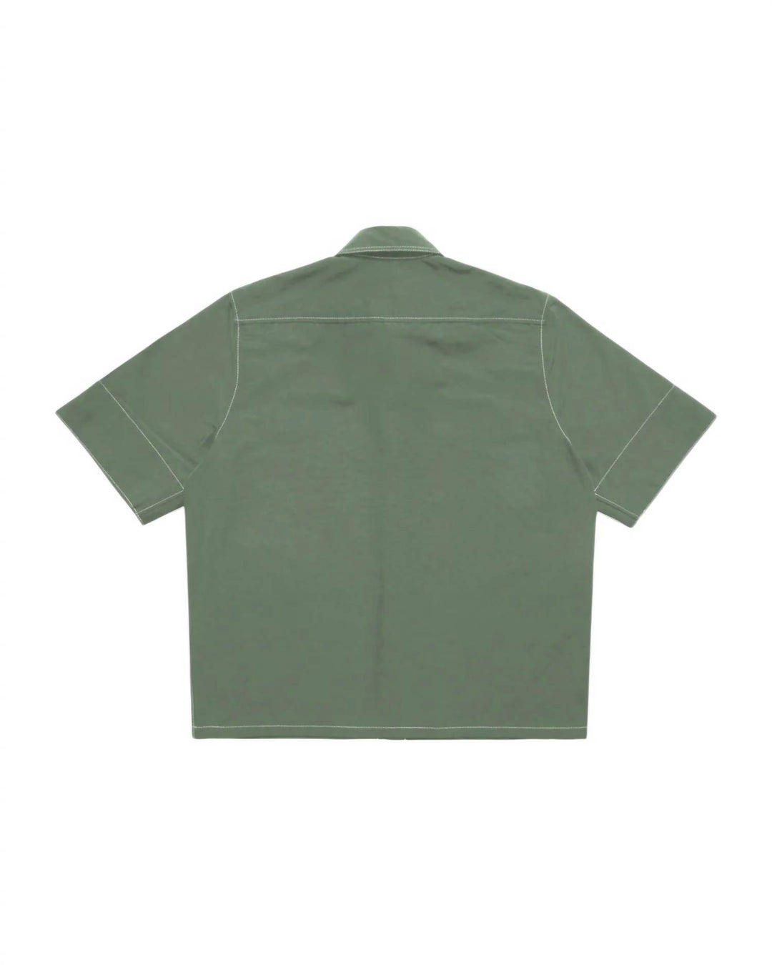 cropped box shirt in deep sage