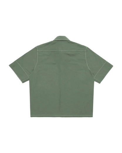 cropped box shirt in deep sage