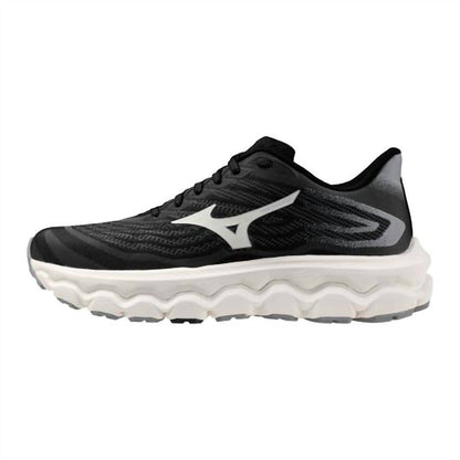 women's wave horizon 8 wide running shoes in black-white