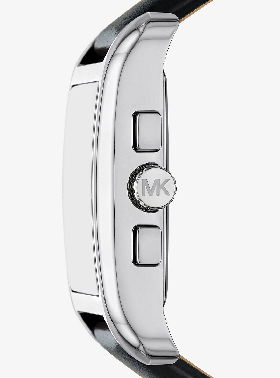 monroe silver-tone and leather watch