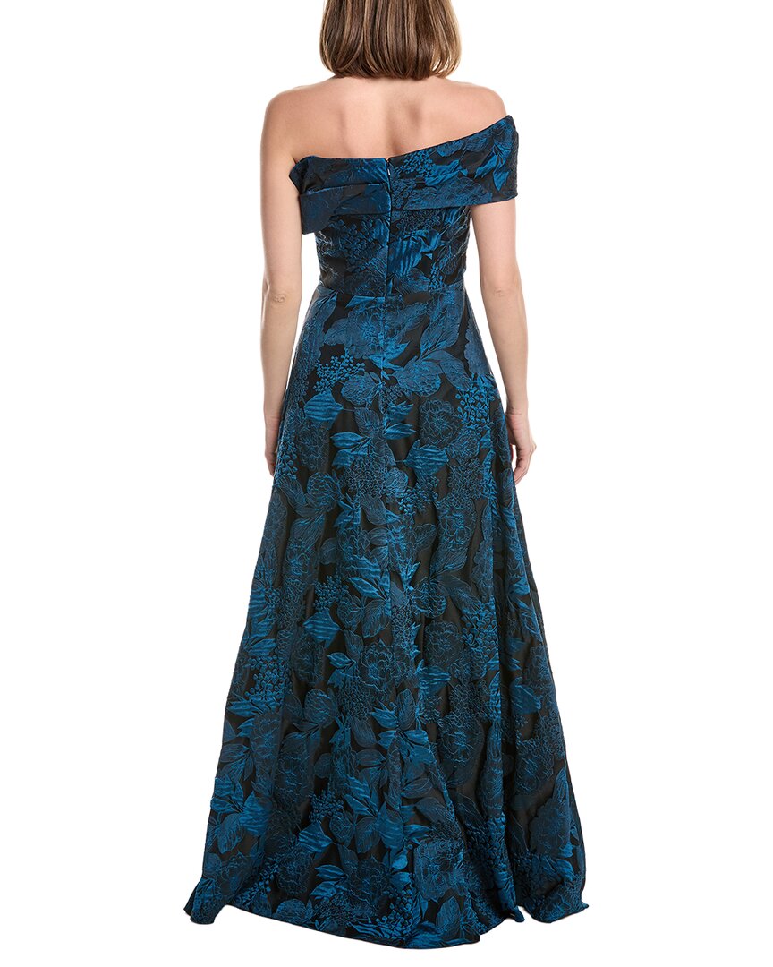 off-the-shoulder mikado fit & flare gown