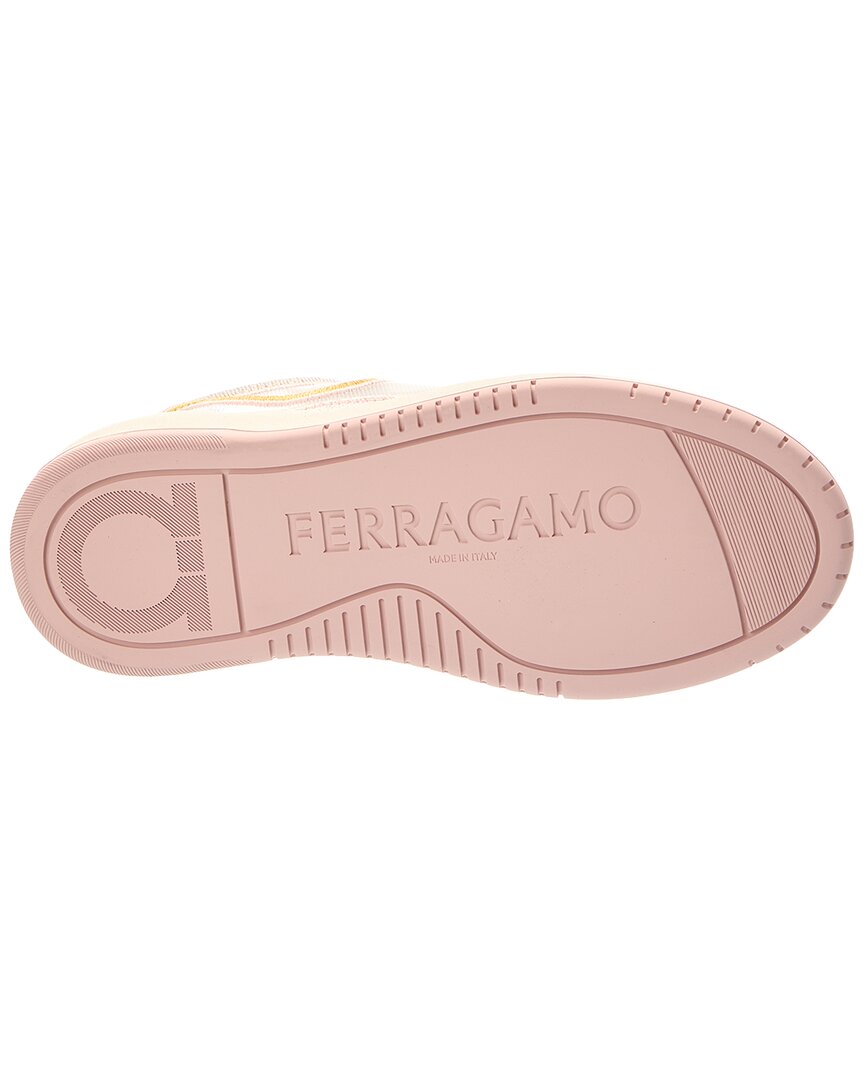 ferragamo destiny suede-trim sneaker