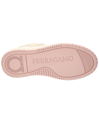ferragamo destiny suede-trim sneaker