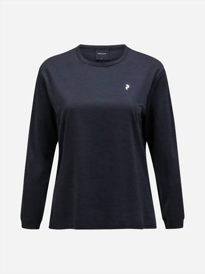 trail long sleeve shirt in black