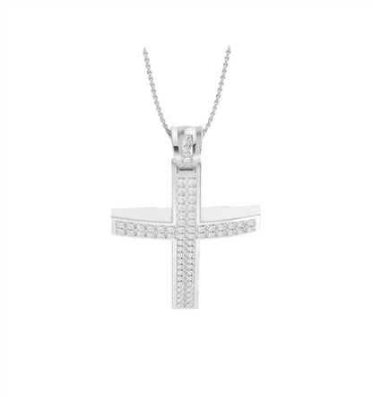 stan-p-1.14-3.11-14w natural diamond cross pendant in 14k white gold
