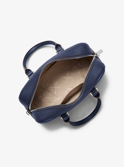 thompson medium pebbled leather satchel