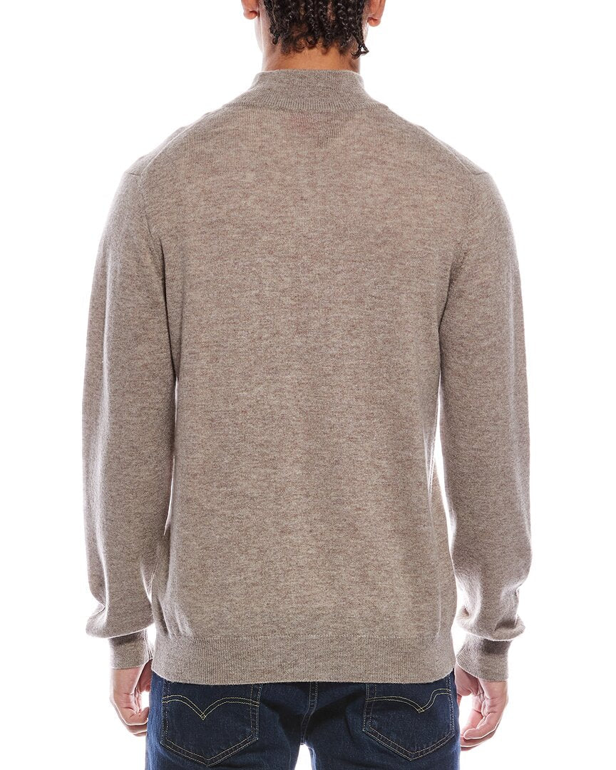 classic wool & cashmere-blend 1/4-zip mock sweater