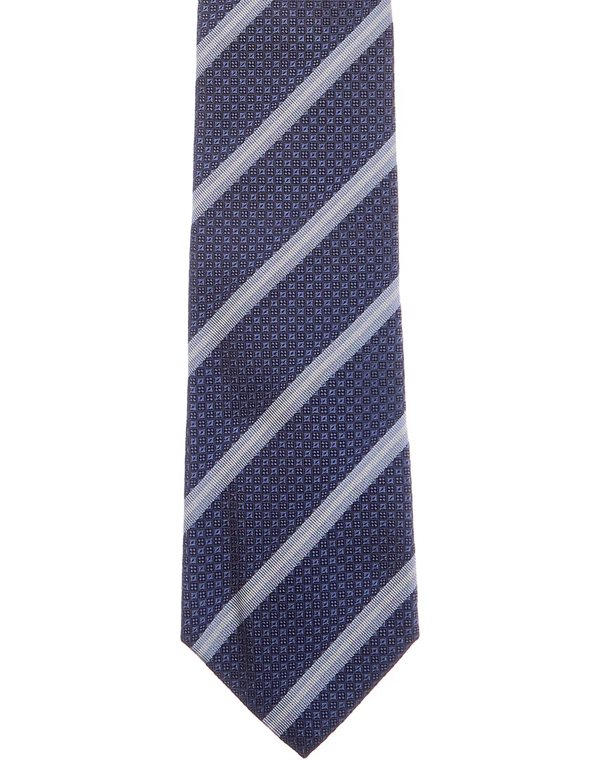 blue stripe silk tie