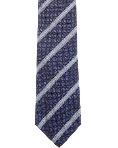 blue stripe silk tie
