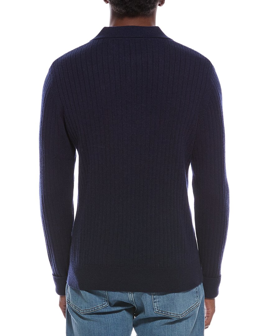 spread collar wool & cashmere-blend polo sweater