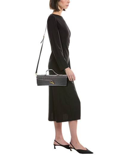 faye hand-woven leather clutch