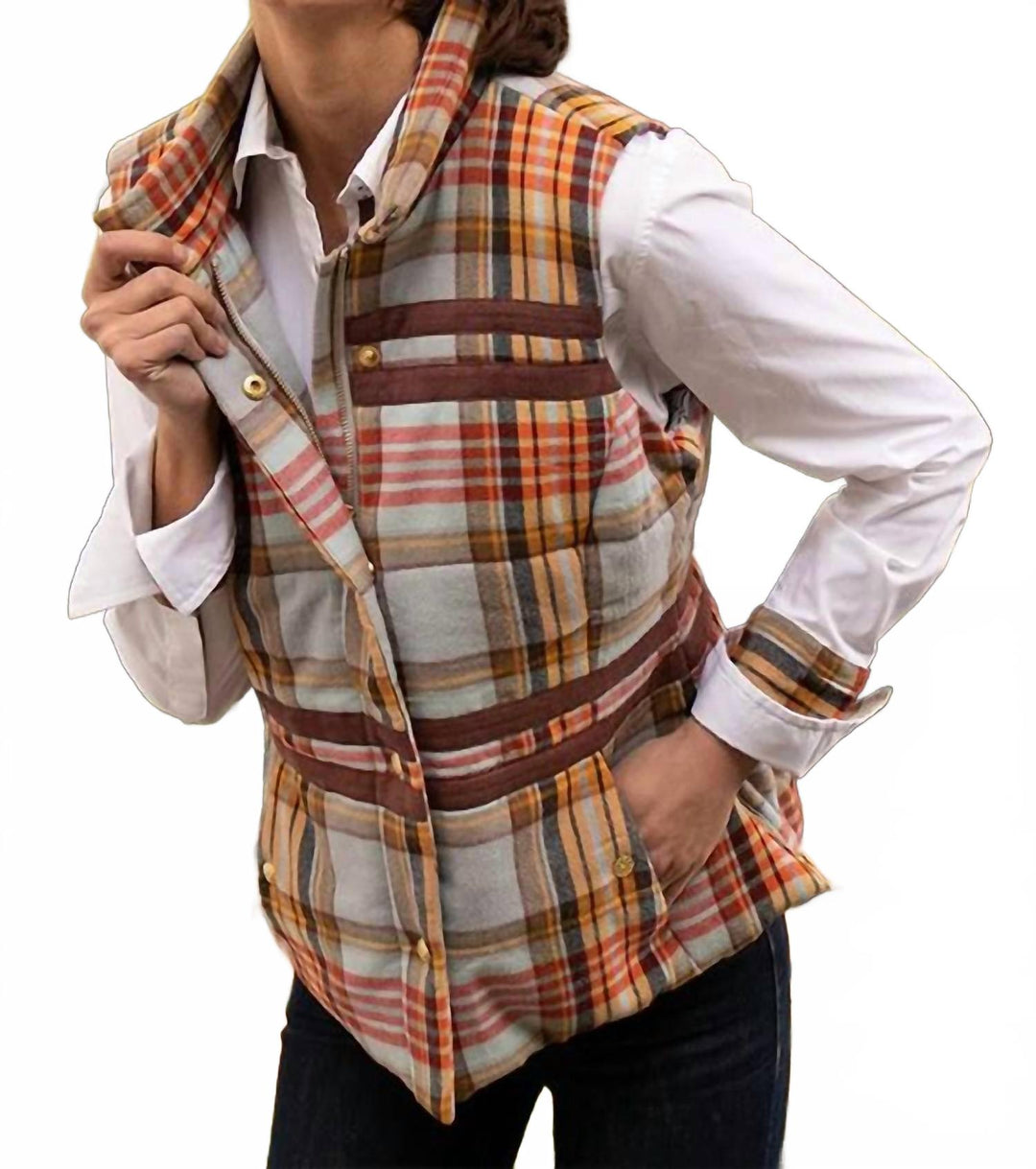 rosey plaid vest in multicolor