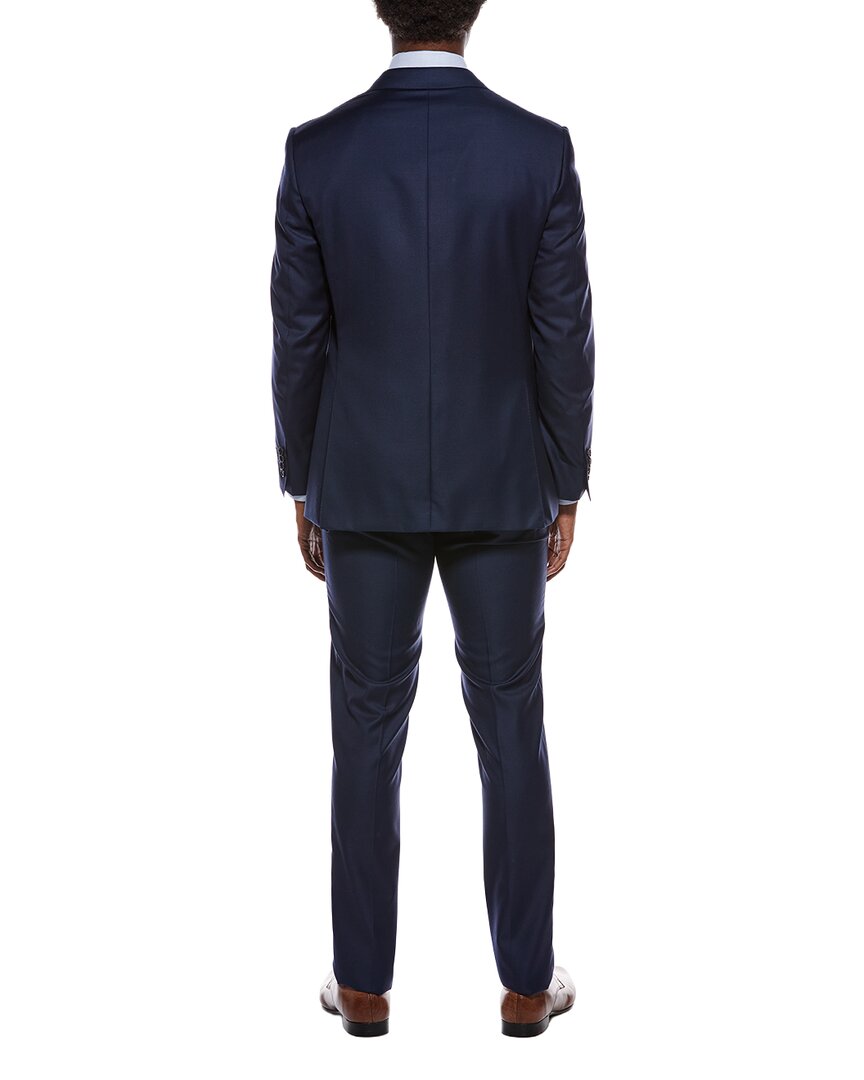2pc wool suit with flat front pant