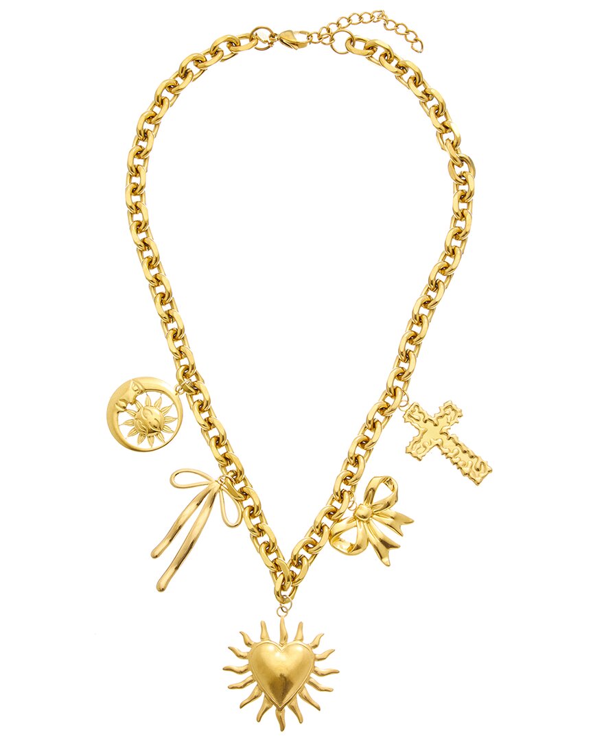 18k plated stainless steel charm necklace