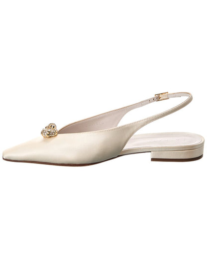 satin slingback flat
