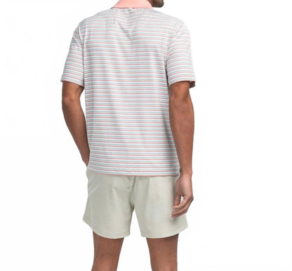 stripe polo in sandbar