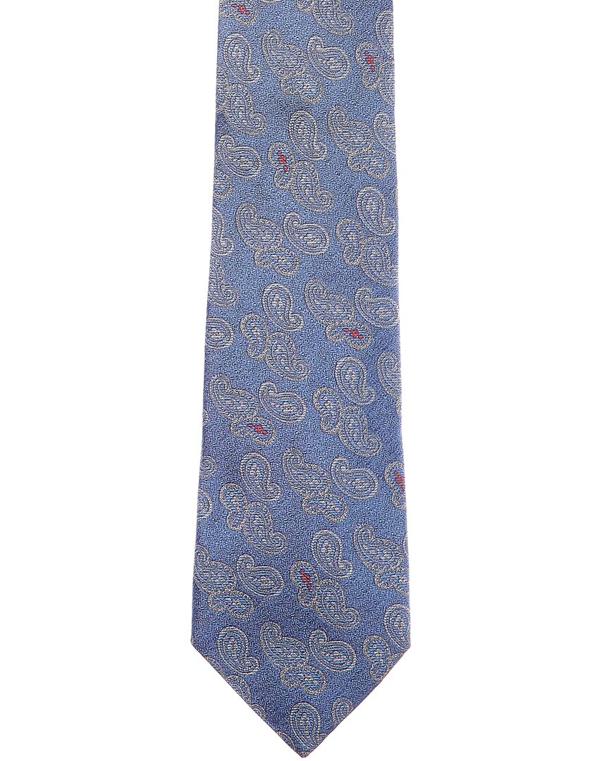 blue paisley silk tie