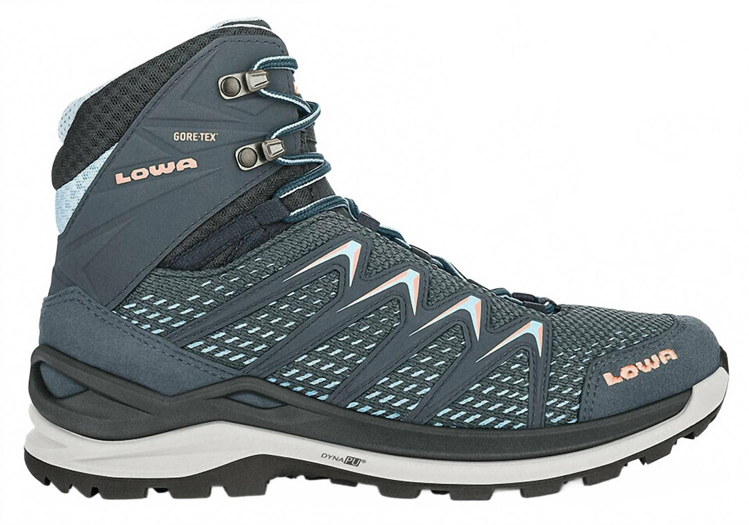 women's innox pro gtx mid hiking boots in blue/salmon