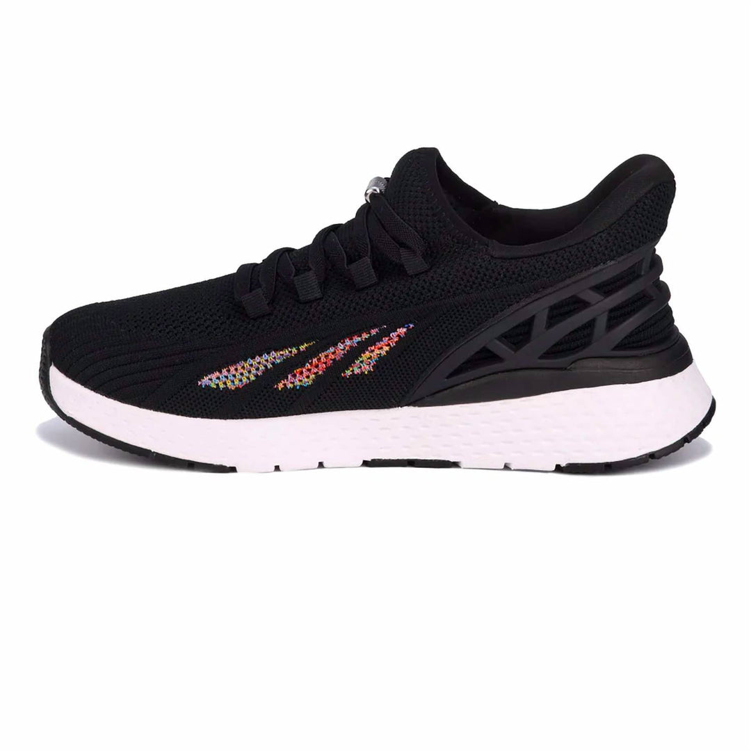 women halo sneakers in black mesh combo